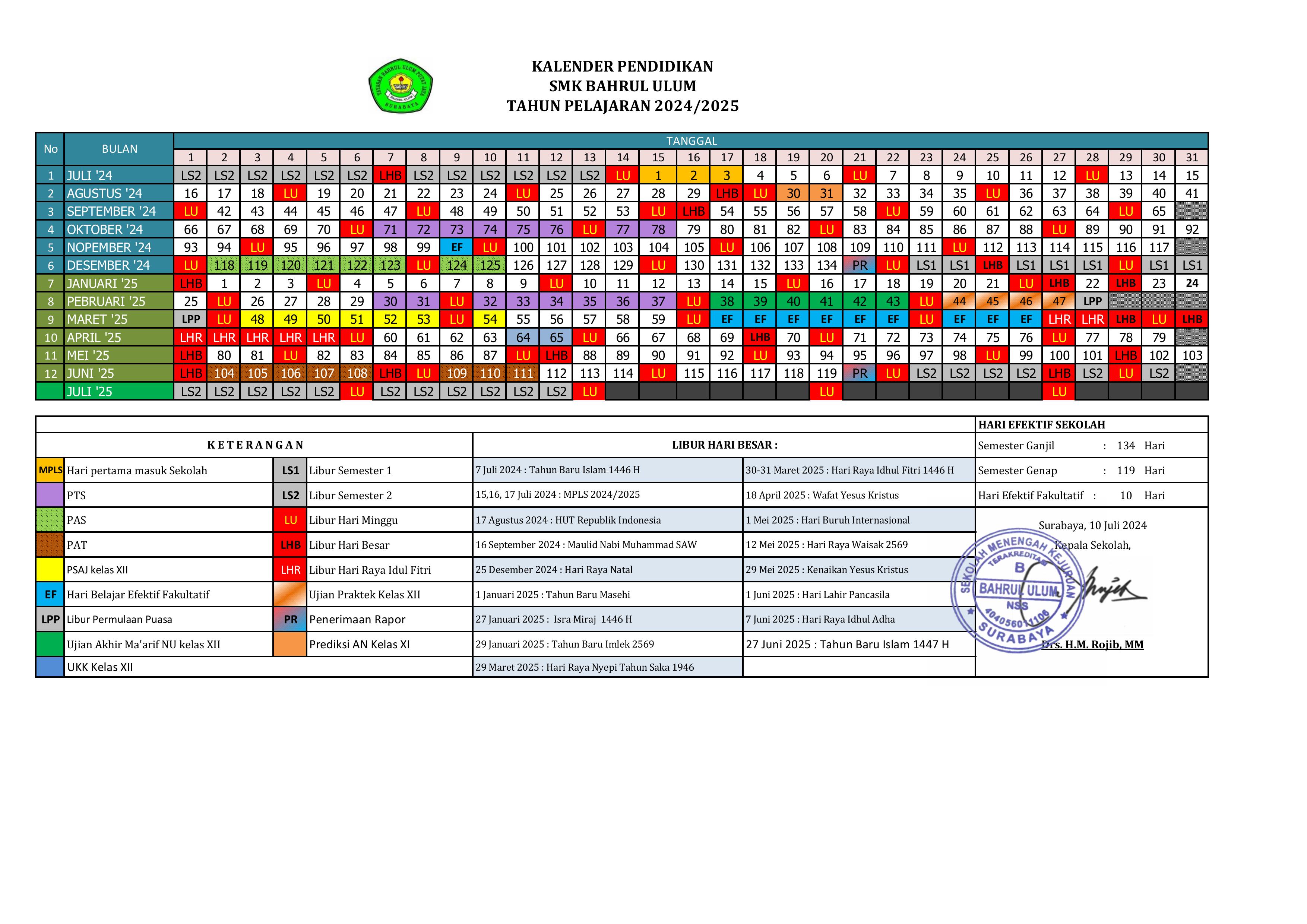 Kalender 2024-2025